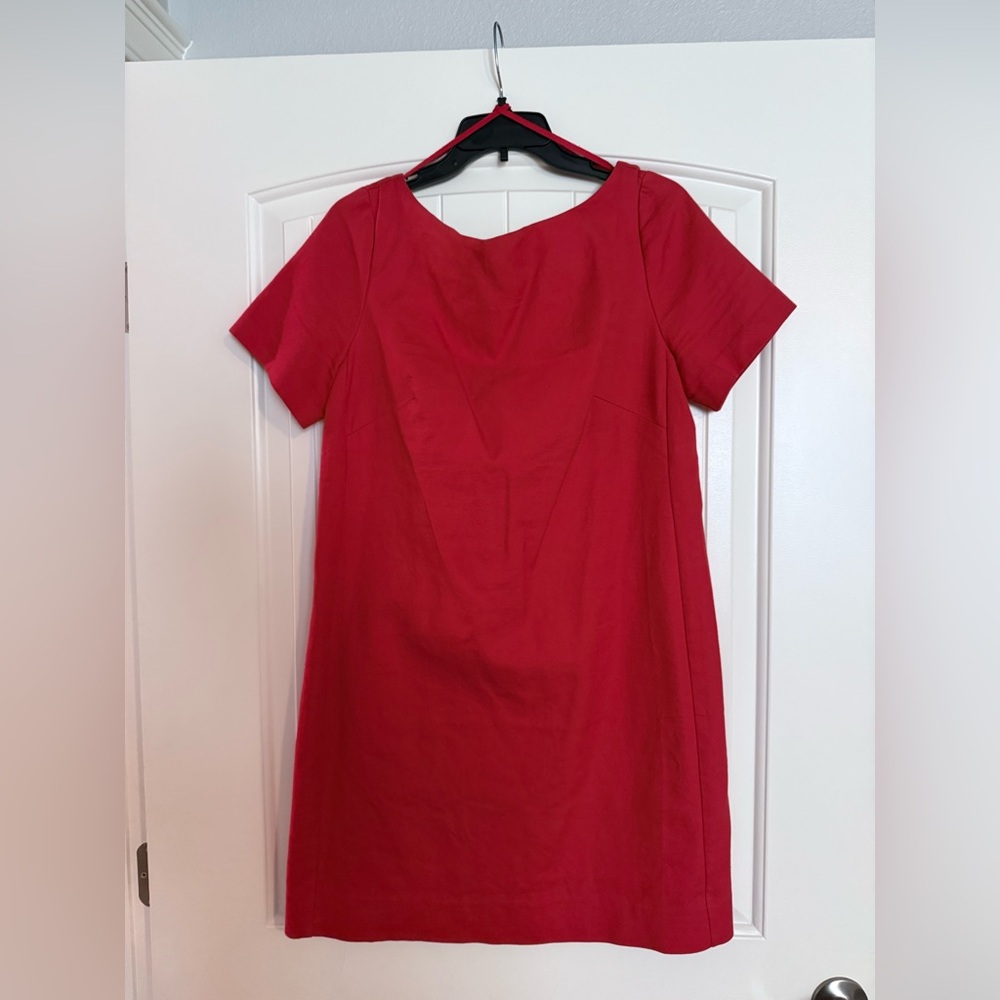 Maeve Vibrant Red Mini Dress with Open Back Bow Detail - Size 12 (vintage)